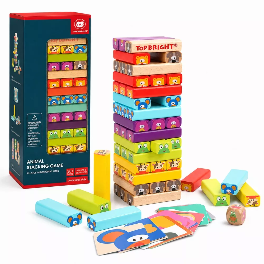 Leboruló torony (állatos) – jenga