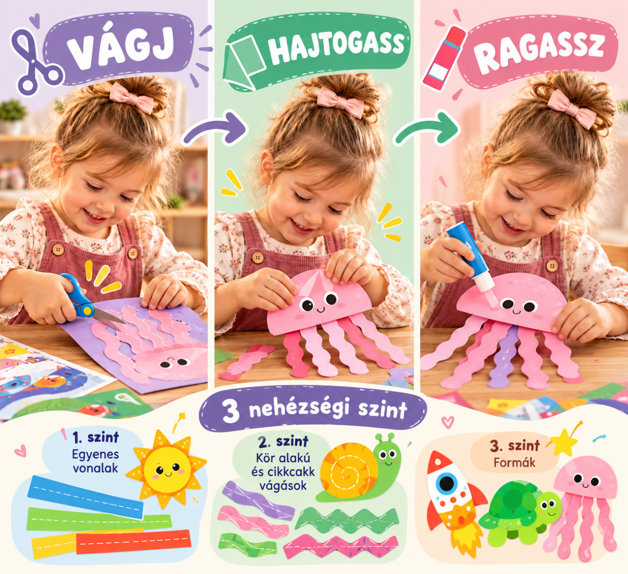 Nyisz, nyisz! – vágj, hajtogass és ragassz kreatív játék