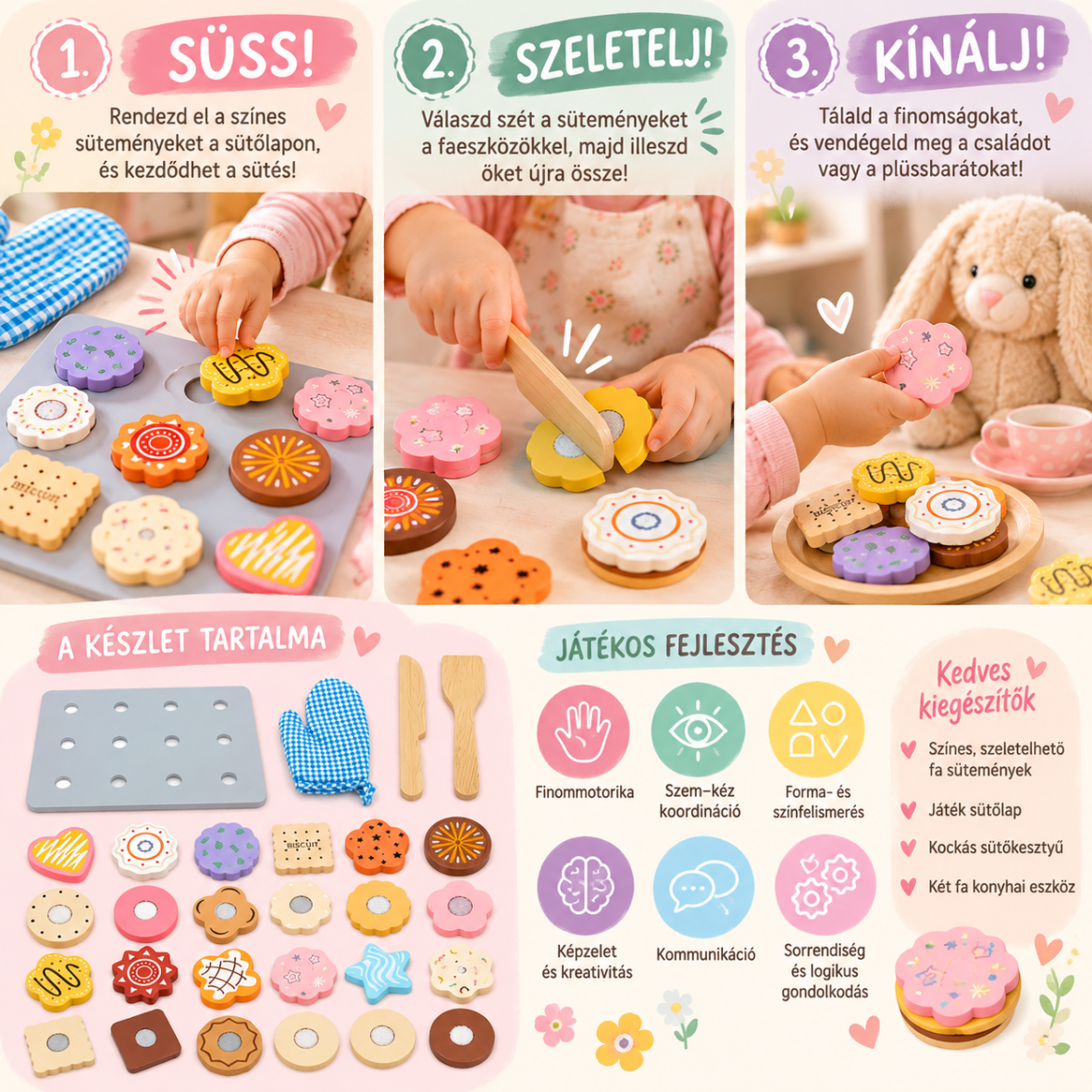 Kabi süteménykészítő készlet – Süss, szeletelj, kínálj! Fejlesztő infografika